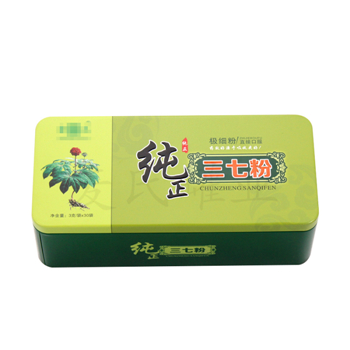 三七粉鐵盒,養生草本鐵盒包裝,中藥飲片馬口鐵盒