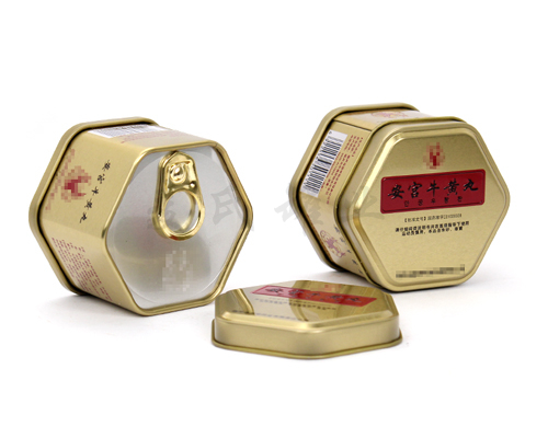 六邊形牛黃丸鐵盒 六邊形牛黃丸鐵盒